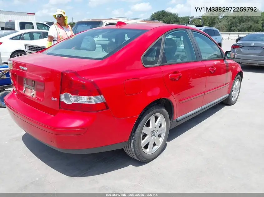 2007 Volvo S40 2.4I VIN: YV1MS382972259792 Lot: 45517805