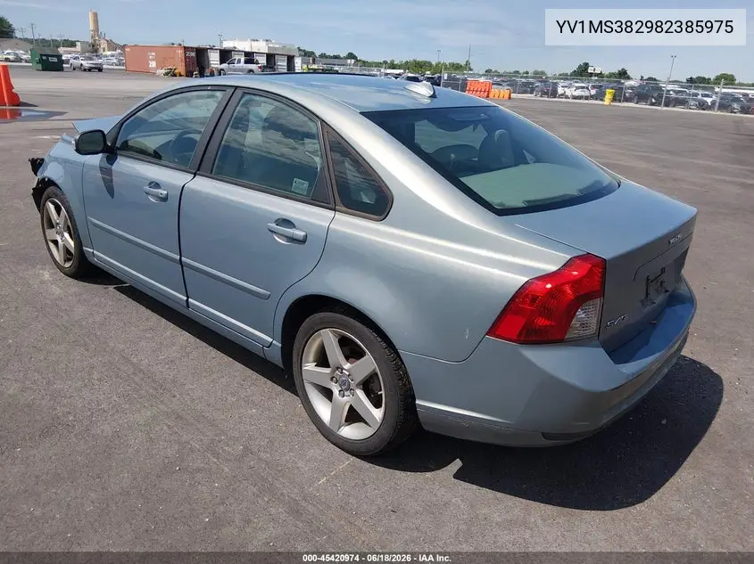 2008 Volvo S40 2.4L/2.4L W/Snrf VIN: YV1MS382982385975 Lot: 45420974