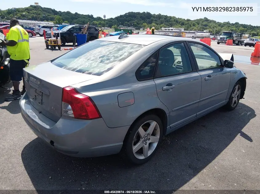 2008 Volvo S40 2.4L/2.4L W/Snrf VIN: YV1MS382982385975 Lot: 45420974