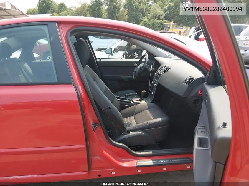 2008 Volvo S40 2.4L/2.4L W/Snrf VIN: YV1MS382282400994 Lot: 45633375