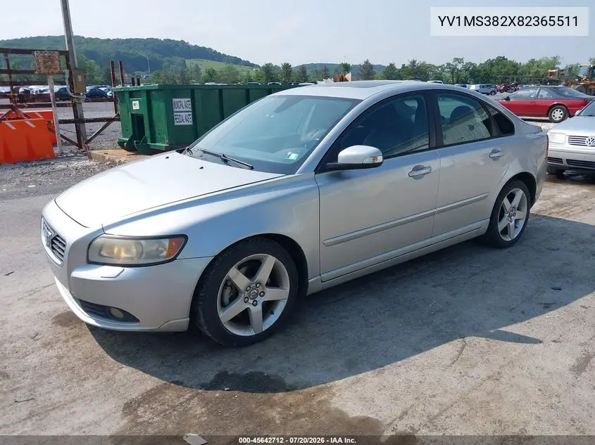 2008 Volvo S40 2.4L/2.4L W/Snrf VIN: YV1MS382X82365511 Lot: 45642712