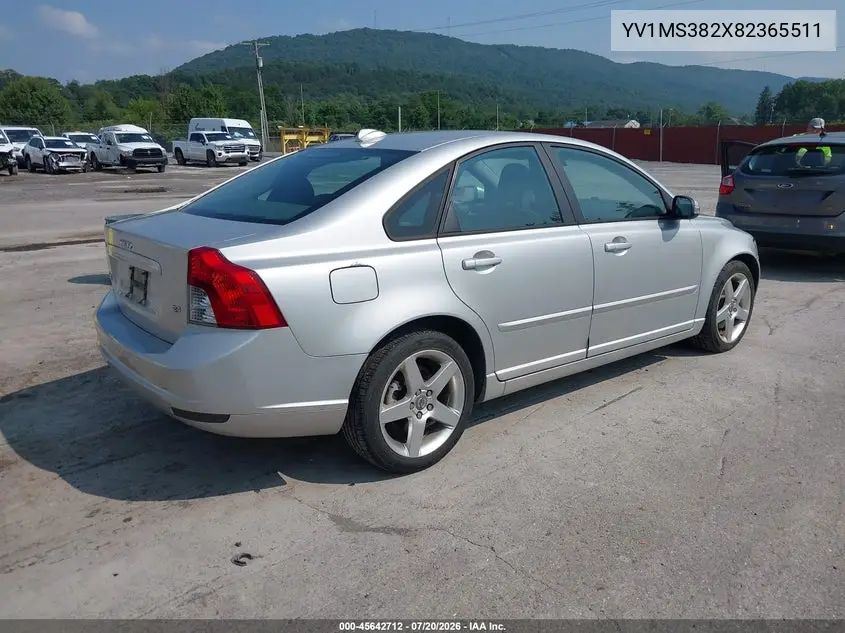 2008 Volvo S40 2.4L/2.4L W/Snrf VIN: YV1MS382X82365511 Lot: 45642712