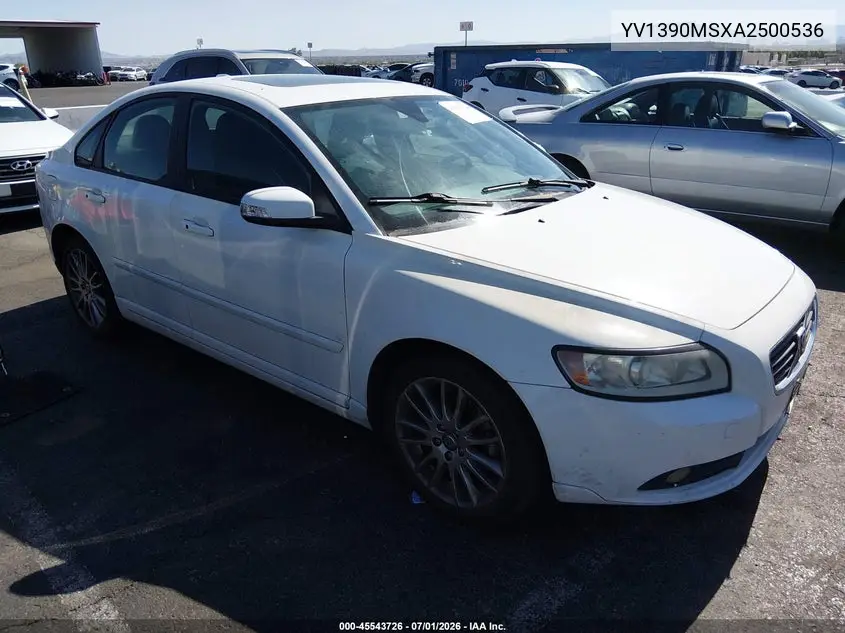 2010 Volvo S40 2.4I VIN: YV1390MSXA2500536 Lot: 45543726