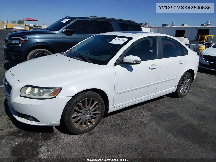 2010 Volvo S40 2.4I VIN: YV1390MSXA2500536 Lot: 45543726