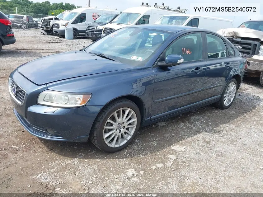 2011 Volvo S40 T5 (Retail Only) VIN: YV1672MS5B2540572 Lot: 45541166