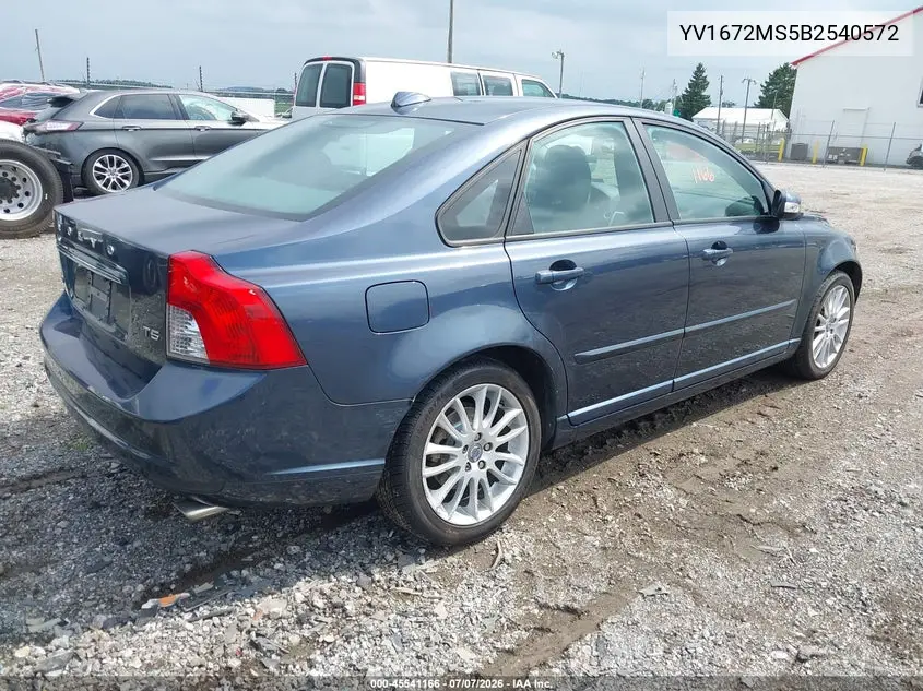 2011 Volvo S40 T5 (Retail Only) VIN: YV1672MS5B2540572 Lot: 45541166