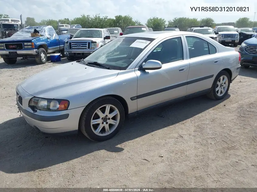 2001 Volvo S60 2.4T VIN: YV1RS58D312010821 Lot: 45500039