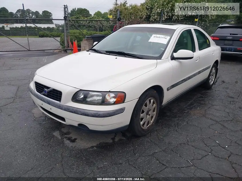 2001 Volvo S60 2.4 VIN: YV1RS61R912026646 Lot: 45603356