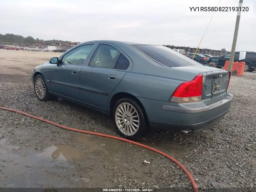 YV1RS58D822193120 2002 Volvo S60 2.4T