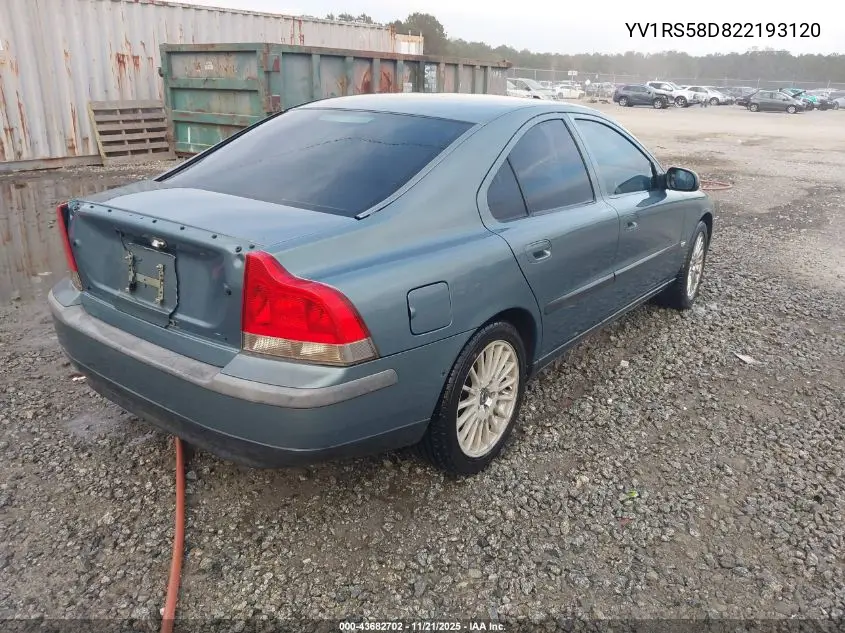 YV1RS58D822193120 2002 Volvo S60 2.4T