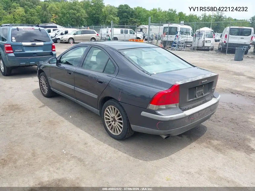 2002 Volvo S60 2.4T VIN: YV1RS58D422124232 Lot: 45552322