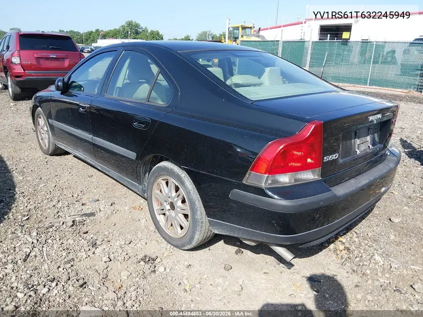 2003 Volvo S60 2.4 VIN: YV1RS61T632245949 Lot: 45484653