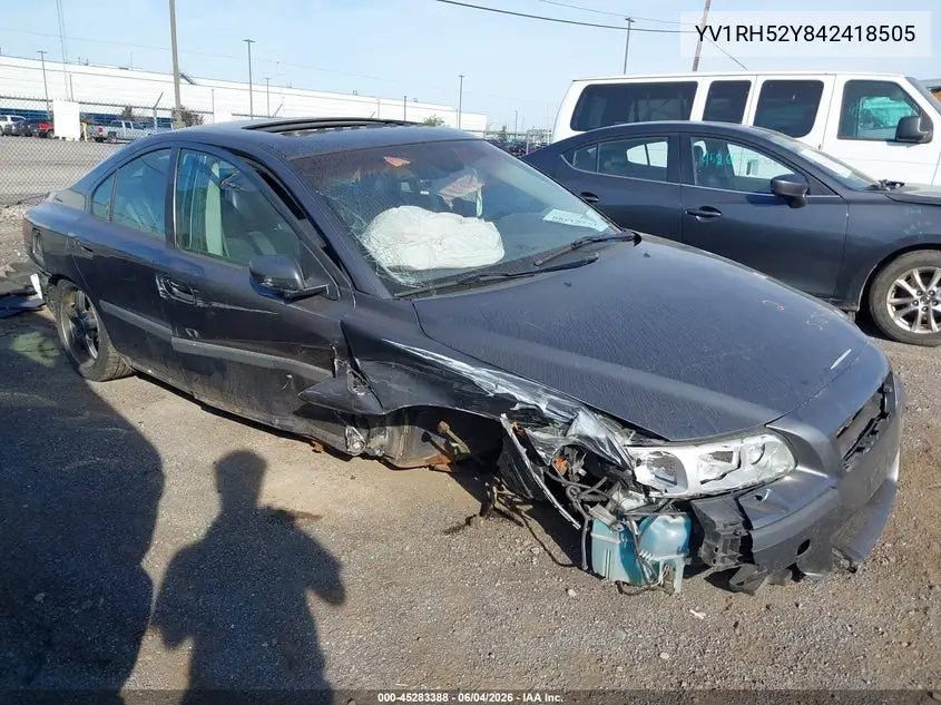 2004 Volvo S60 R VIN: YV1RH52Y842418505 Lot: 45283388