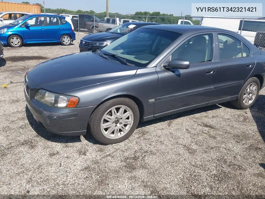 2004 Volvo S60 2.4 VIN: YV1RS61T342321421 Lot: 45360535