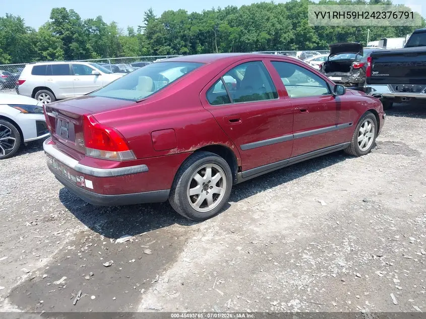 2004 Volvo S60 2.5T Awd VIN: YV1RH59H242376791 Lot: 45493765