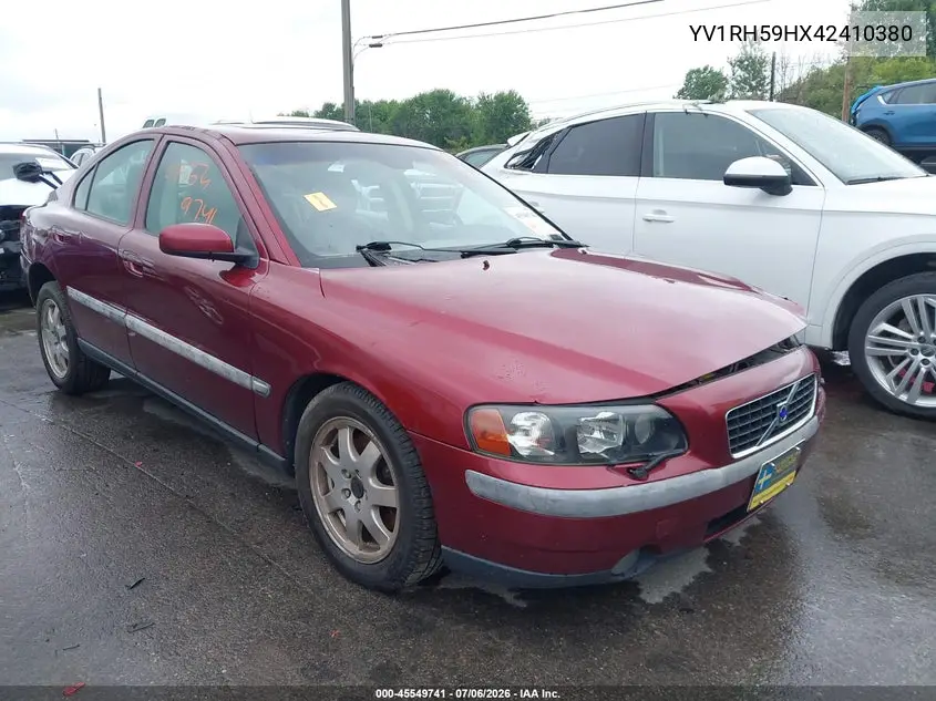 2004 Volvo S60 2.5T Awd VIN: YV1RH59HX42410380 Lot: 45549741