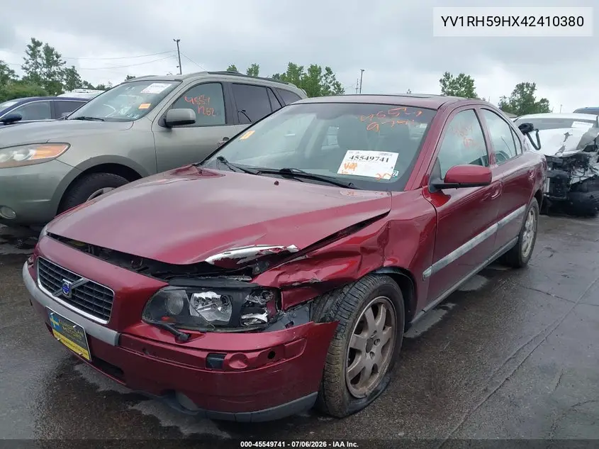 2004 Volvo S60 2.5T Awd VIN: YV1RH59HX42410380 Lot: 45549741