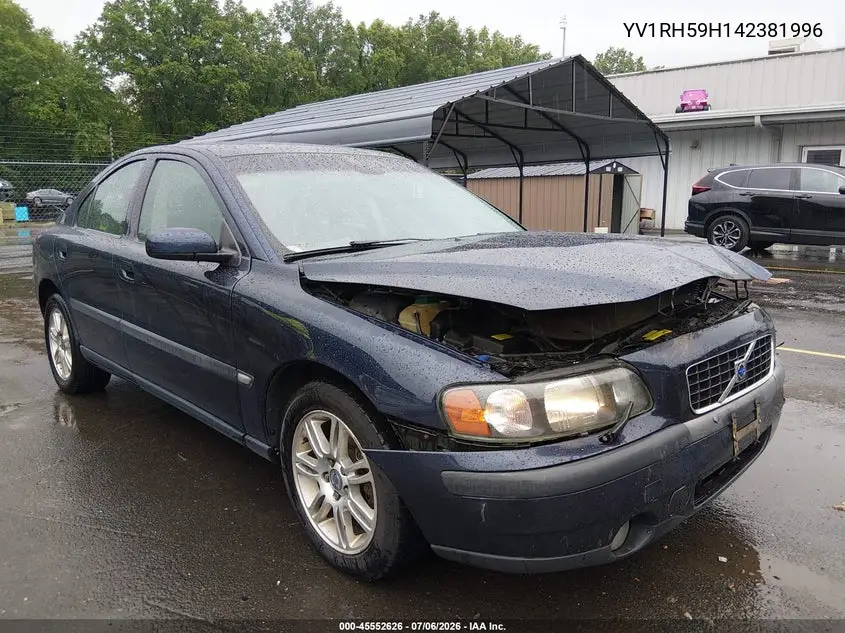 2004 Volvo S60 2.5T Awd VIN: YV1RH59H142381996 Lot: 45552626