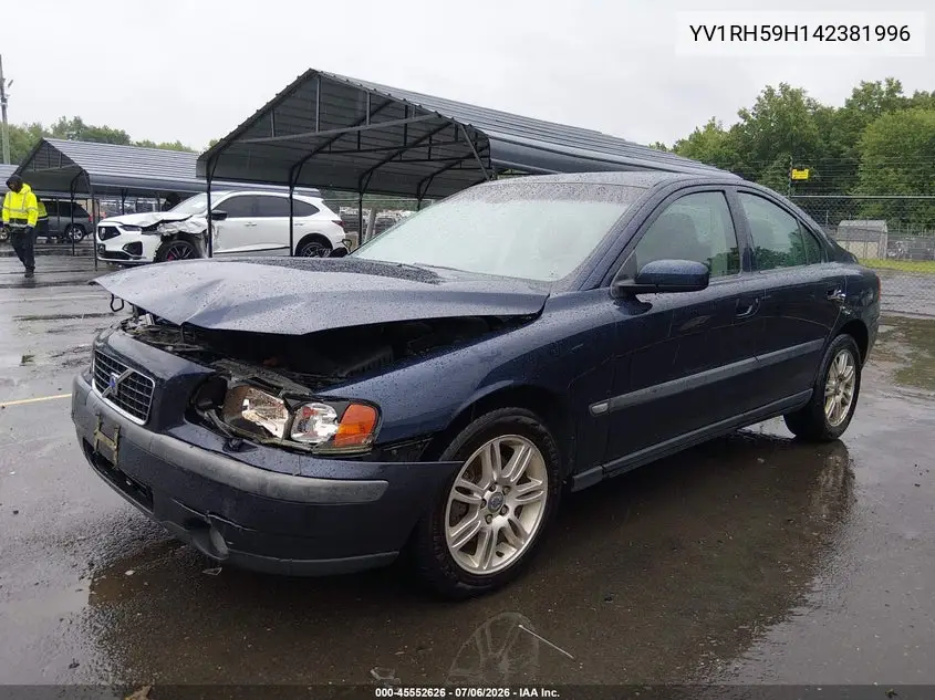 2004 Volvo S60 2.5T Awd VIN: YV1RH59H142381996 Lot: 45552626