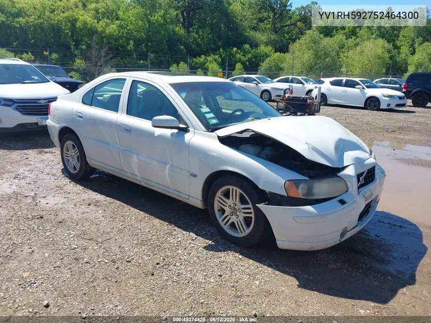 2005 Volvo S60 2.5T Awd VIN: YV1RH592752464300 Lot: 45374425