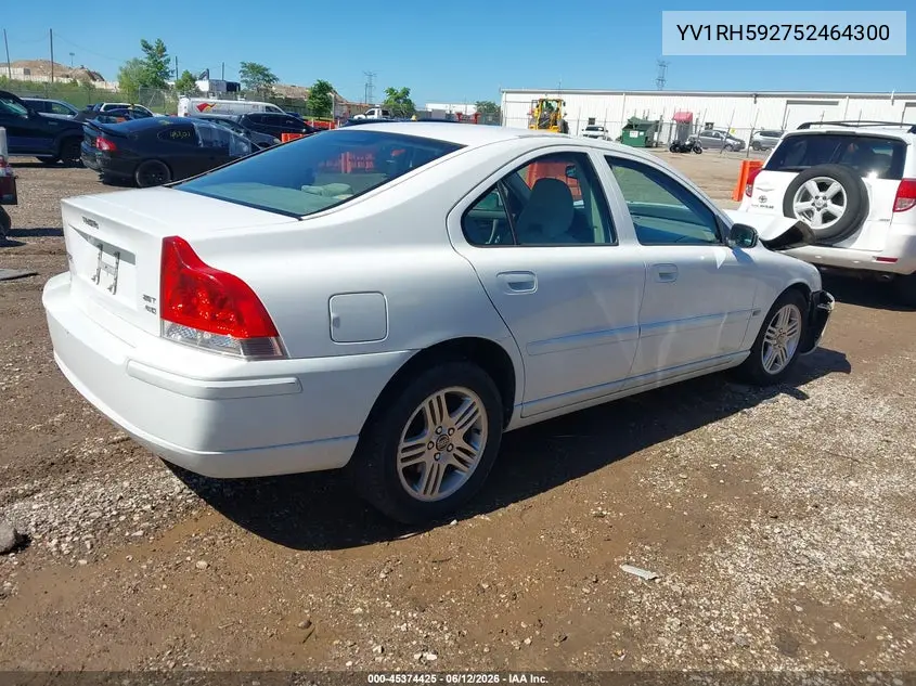 2005 Volvo S60 2.5T Awd VIN: YV1RH592752464300 Lot: 45374425