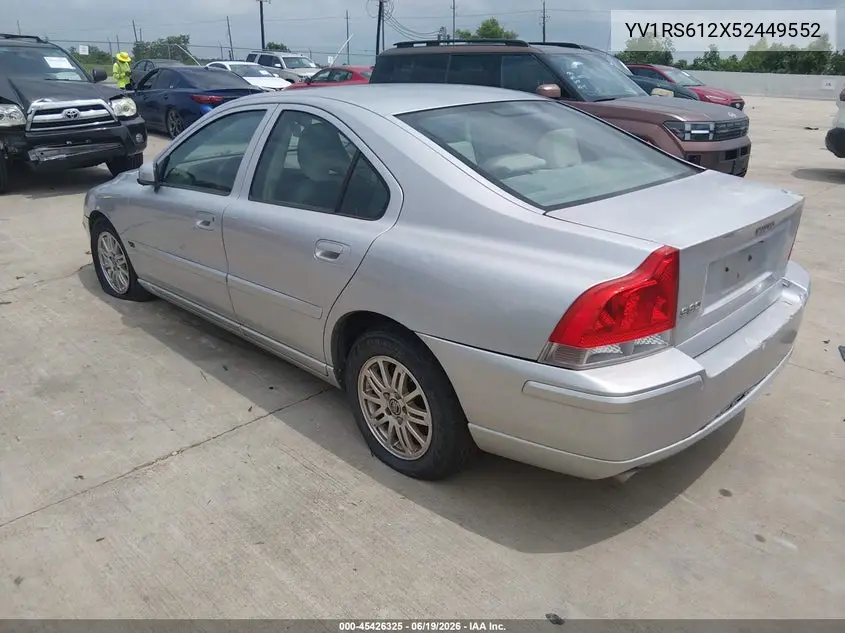 2005 Volvo S60 2.4/2.4 A Sr VIN: YV1RS612X52449552 Lot: 45426325