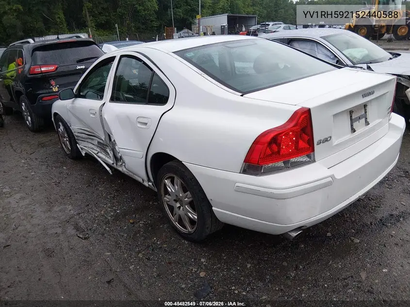 2005 Volvo S60 2.5T A Awd/2.5T A Awd Sr VIN: YV1RH592152440588 Lot: 45482549