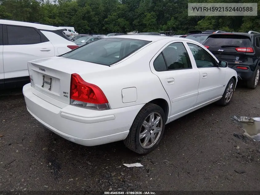 2005 Volvo S60 2.5T A Awd/2.5T A Awd Sr VIN: YV1RH592152440588 Lot: 45482549