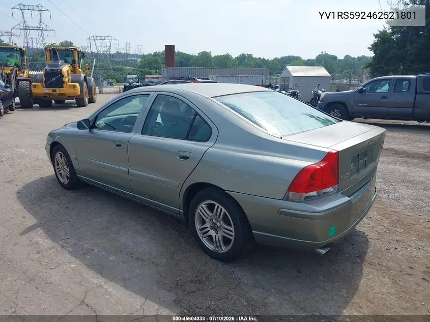 2006 Volvo S60 2.5T VIN: YV1RS592462521801 Lot: 45604033