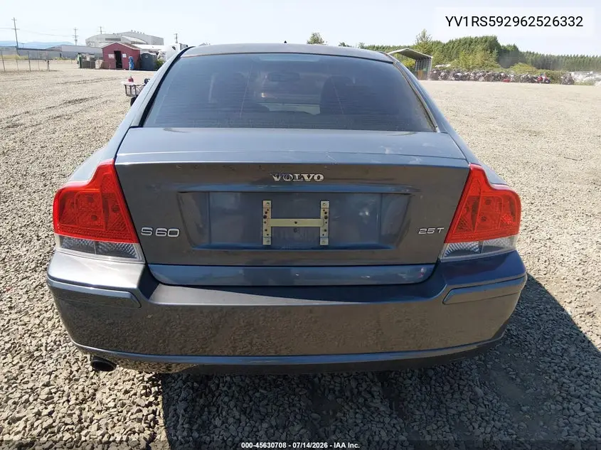 2006 Volvo S60 2.5T VIN: YV1RS592962526332 Lot: 45630708