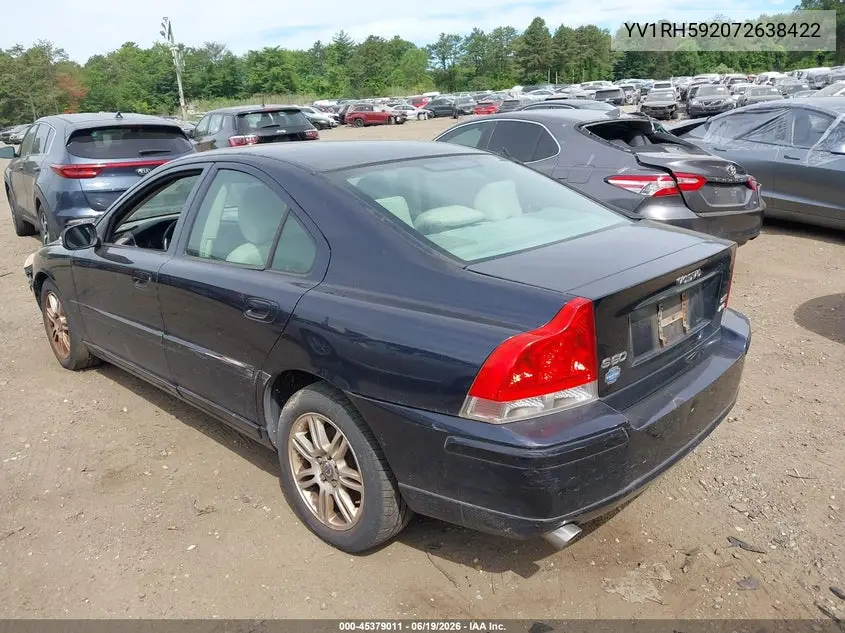 2007 Volvo S60 2.5T VIN: YV1RH592072638422 Lot: 45379011