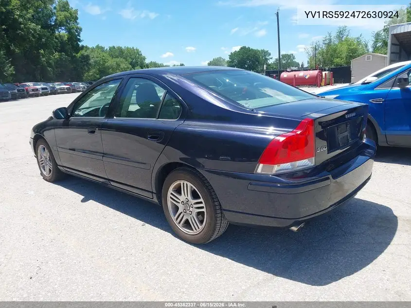 2007 Volvo S60 2.5T VIN: YV1RS592472630924 Lot: 45382337