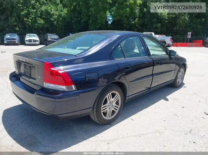 2007 Volvo S60 2.5T VIN: YV1RS592472630924 Lot: 45382337