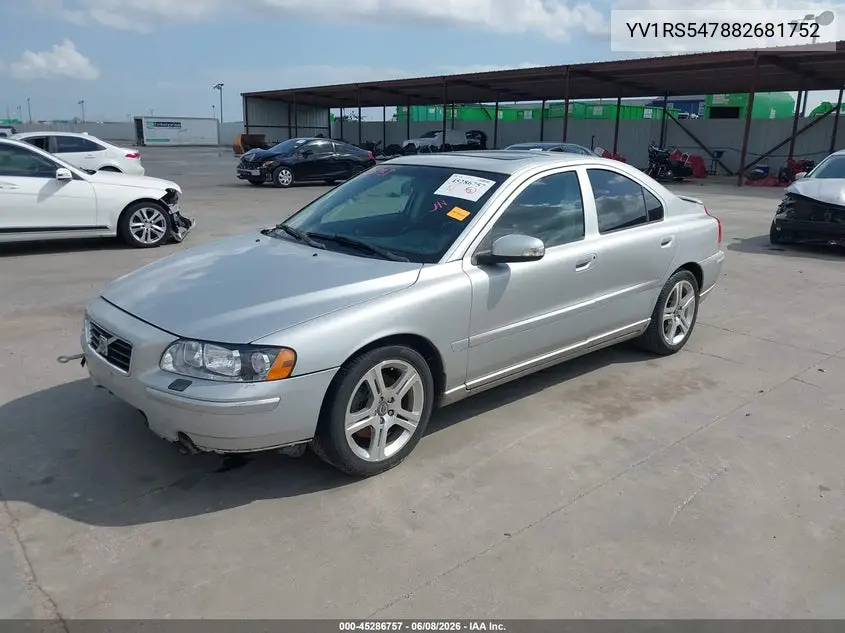 2008 Volvo S60 T5 VIN: YV1RS547882681752 Lot: 45286757