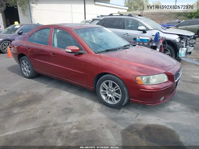 2008 Volvo S60 2.5T/2.5T W/Snrf VIN: YV1RH592X82672370 Lot: 45631976