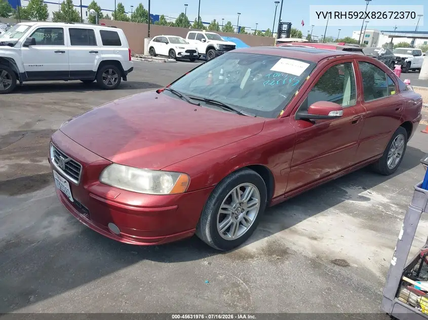 2008 Volvo S60 2.5T/2.5T W/Snrf VIN: YV1RH592X82672370 Lot: 45631976