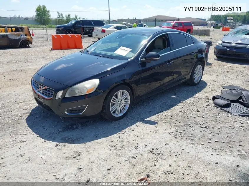 2011 Volvo S60 T6 (Retail Only)/W/Moonroof VIN: YV1902FH8B2005111 Lot: 45601480