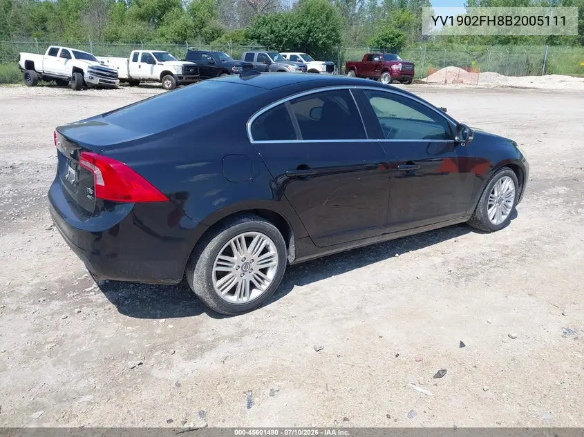 2011 Volvo S60 T6 (Retail Only)/W/Moonroof VIN: YV1902FH8B2005111 Lot: 45601480
