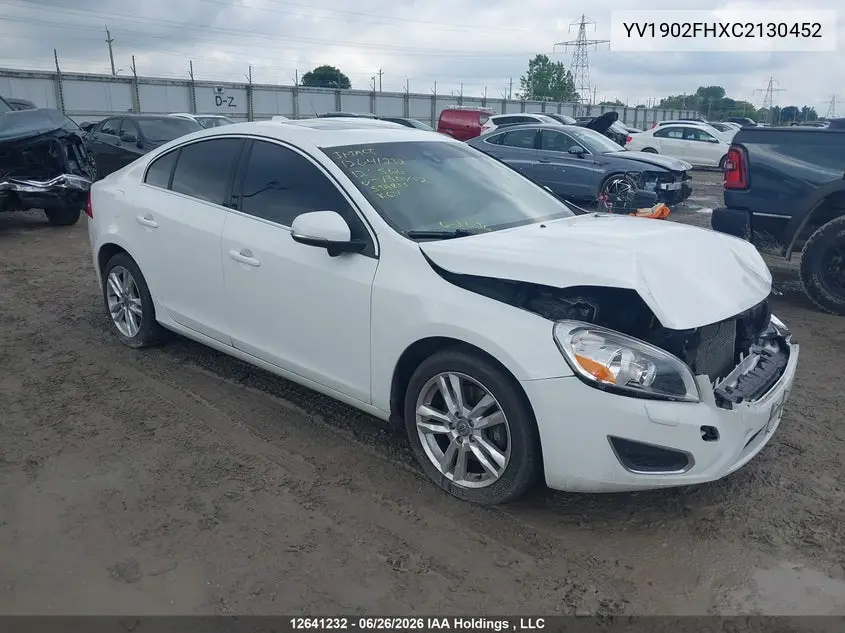 2012 Volvo S60 T6 VIN: YV1902FHXC2130452 Lot: 12641232