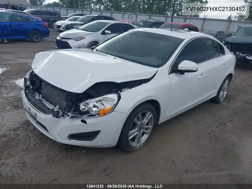 2012 Volvo S60 T6 VIN: YV1902FHXC2130452 Lot: 12641232