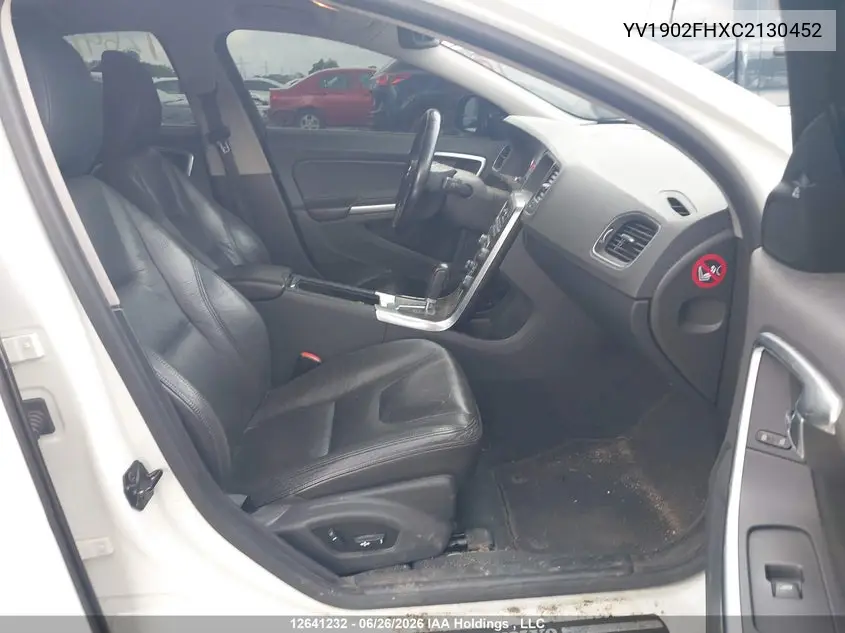 2012 Volvo S60 T6 VIN: YV1902FHXC2130452 Lot: 12641232