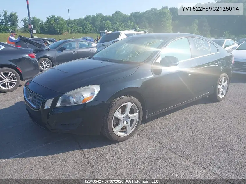 2012 Volvo S60 T5 VIN: YV1622FS9C2126014 Lot: 12648542