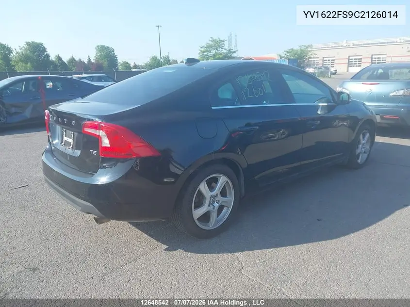 2012 Volvo S60 T5 VIN: YV1622FS9C2126014 Lot: 12648542