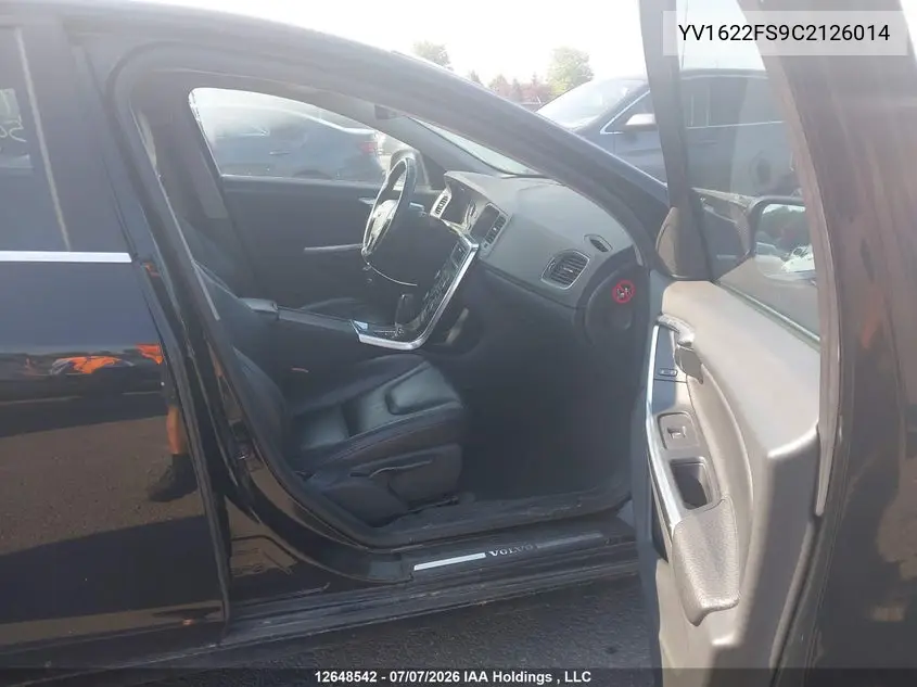 2012 Volvo S60 T5 VIN: YV1622FS9C2126014 Lot: 12648542