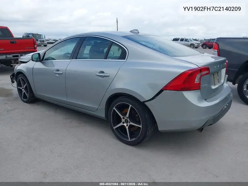 2012 Volvo S60 T6 VIN: YV1902FH7C2140209 Lot: 45321064