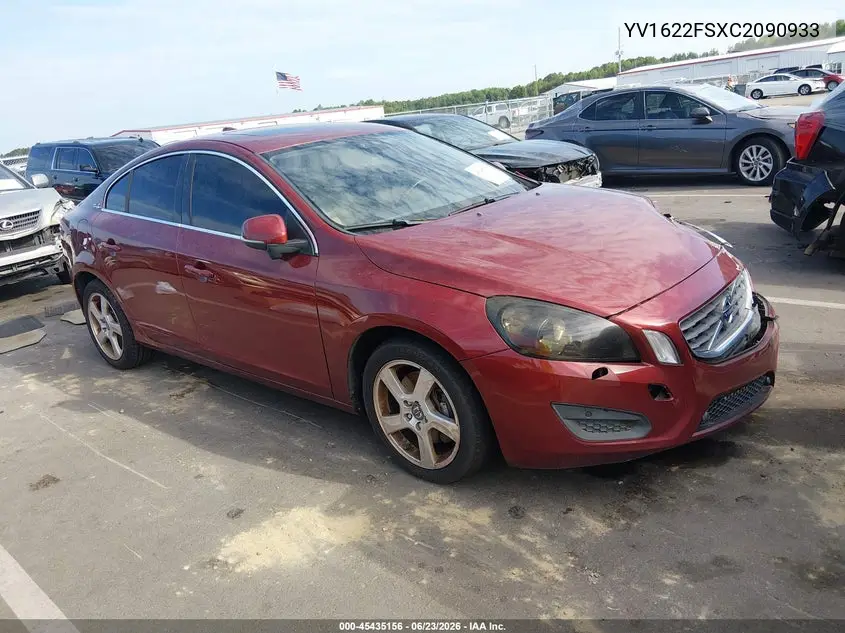 2012 Volvo S60 T5 VIN: YV1622FSXC2090933 Lot: 45435156