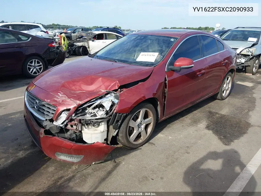 2012 Volvo S60 T5 VIN: YV1622FSXC2090933 Lot: 45435156