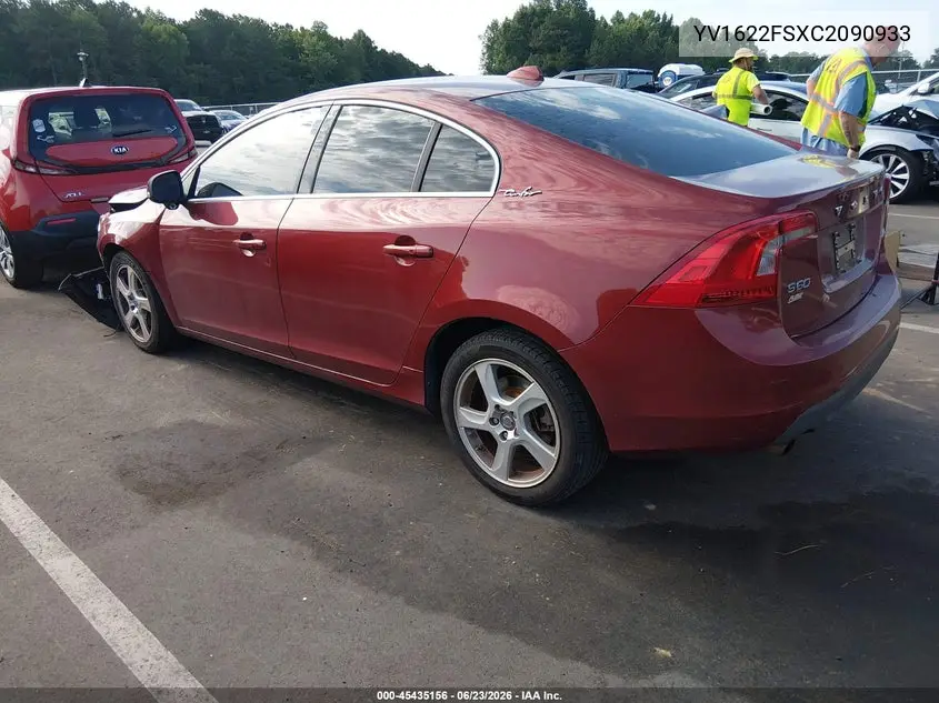 2012 Volvo S60 T5 VIN: YV1622FSXC2090933 Lot: 45435156