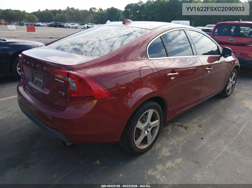 2012 Volvo S60 T5 VIN: YV1622FSXC2090933 Lot: 45435156