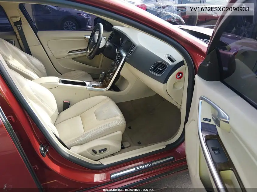 2012 Volvo S60 T5 VIN: YV1622FSXC2090933 Lot: 45435156